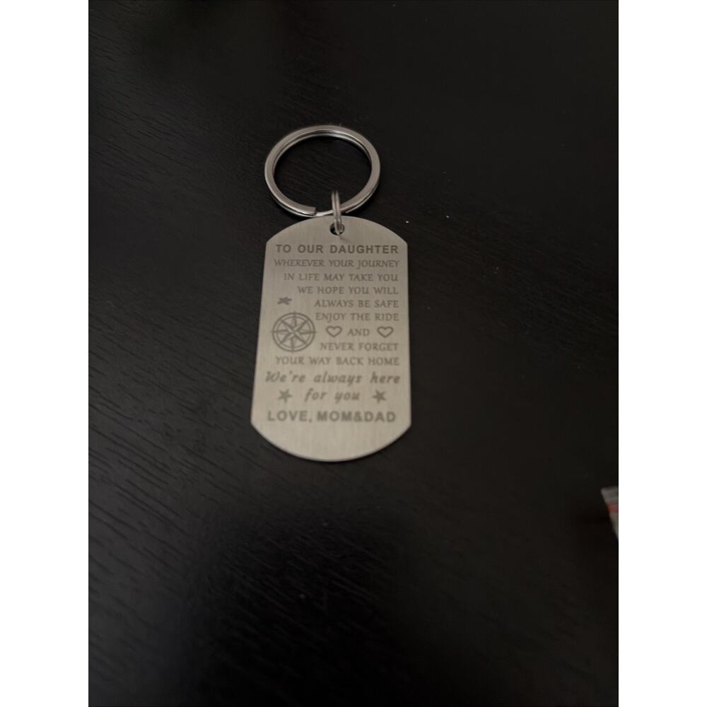 To My Daughter Gifts from Mom Dad - Keychain for Daughter Graduation Birthday Ch